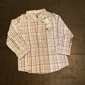 Plaid white and blue 2Y shirt.
